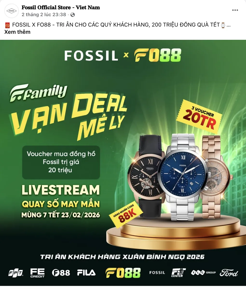 Thông tin về chiến dịch đã được FO88 đăng tải trên fanpage chính thức.